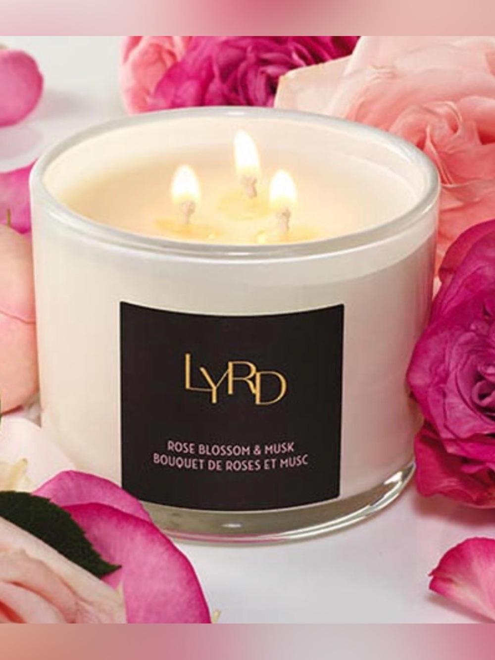 Avon Lyrd Rose Blossom & Musk Candle NIB